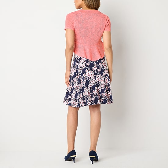 Perceptions Womens Floral Jacket Dress
