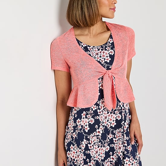 Perceptions Womens Floral Jacket Dress