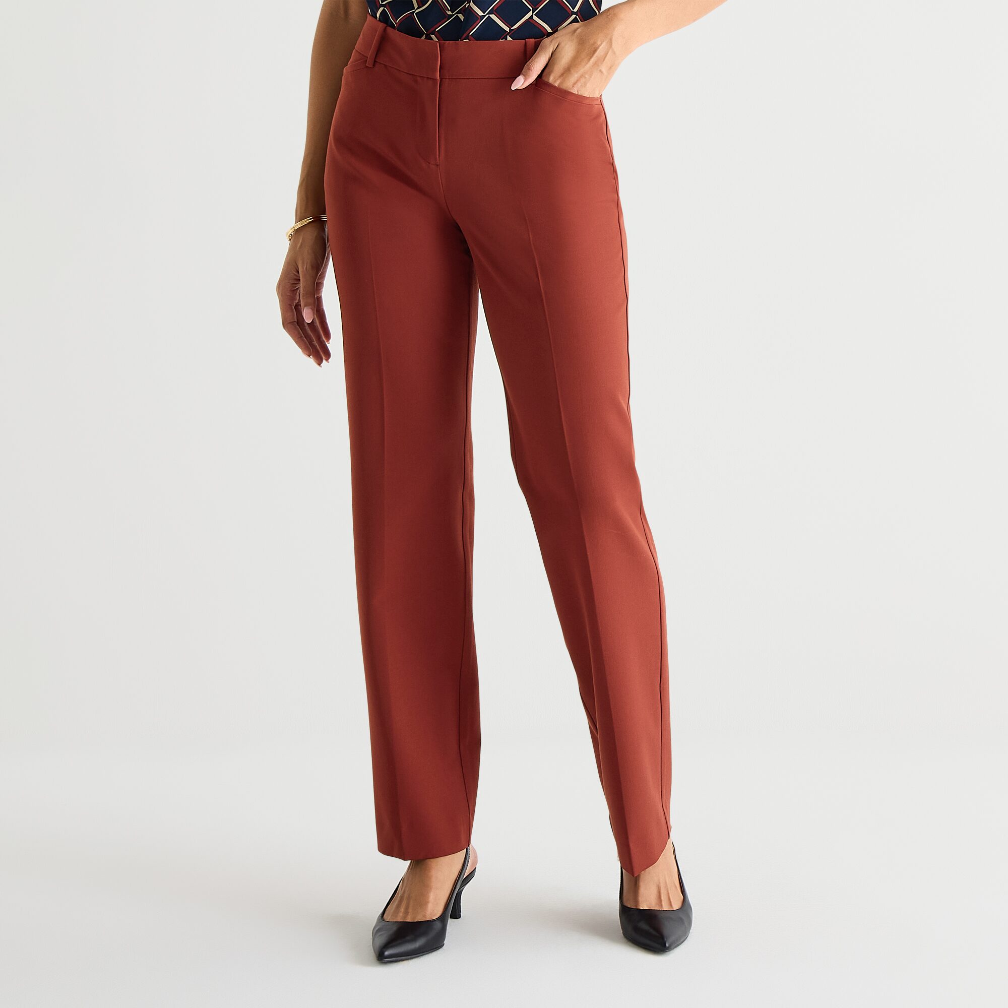 Liz Claiborne Audra Womens Tall Straight Mid Rise Trouser