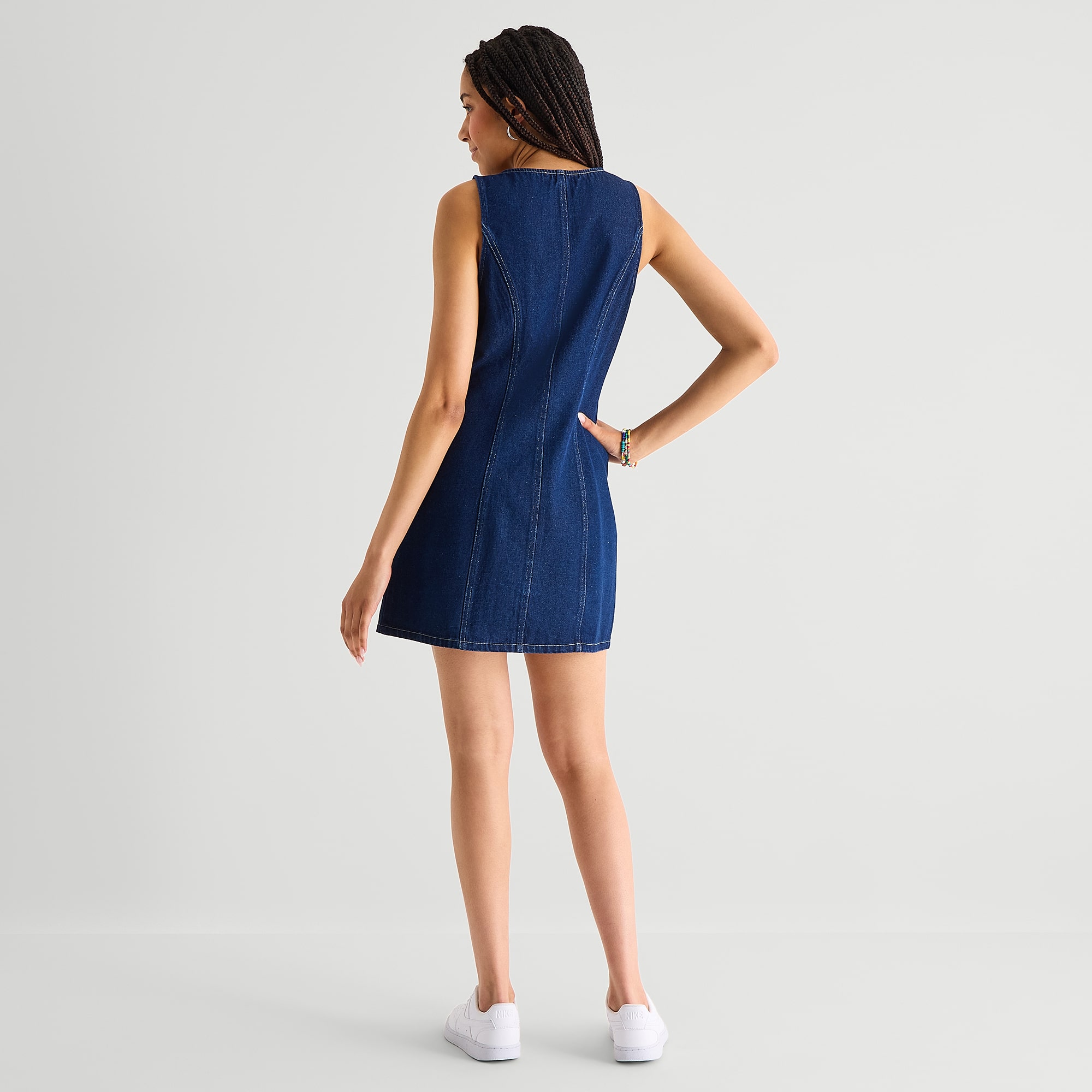 Forever 21 Womens Juniors Round Neck Short Sleeve A-Line Dress