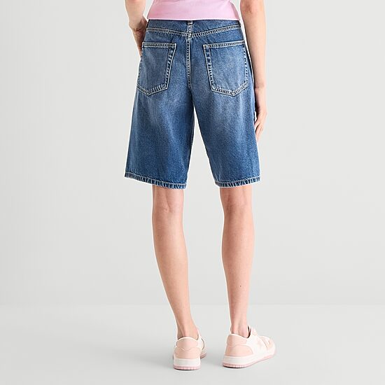 Arizona Womens 12" Low Rise Juniors Denim Short
