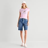 Arizona Womens 12" Low Rise Juniors Denim Short
