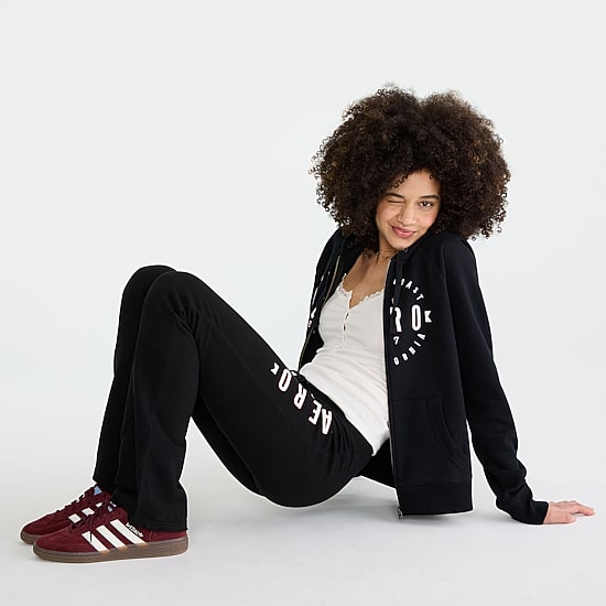 AEROPOSTALE Womens Juniors Long Sleeve Fleece Zipper Hoodie
