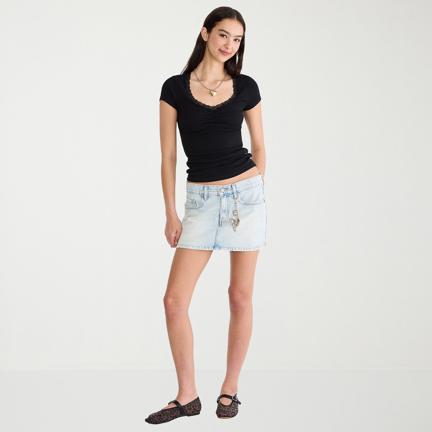 AEROPOSTALE Womens Juniors Sweetheart Neck Short Sleeve T-Shirt