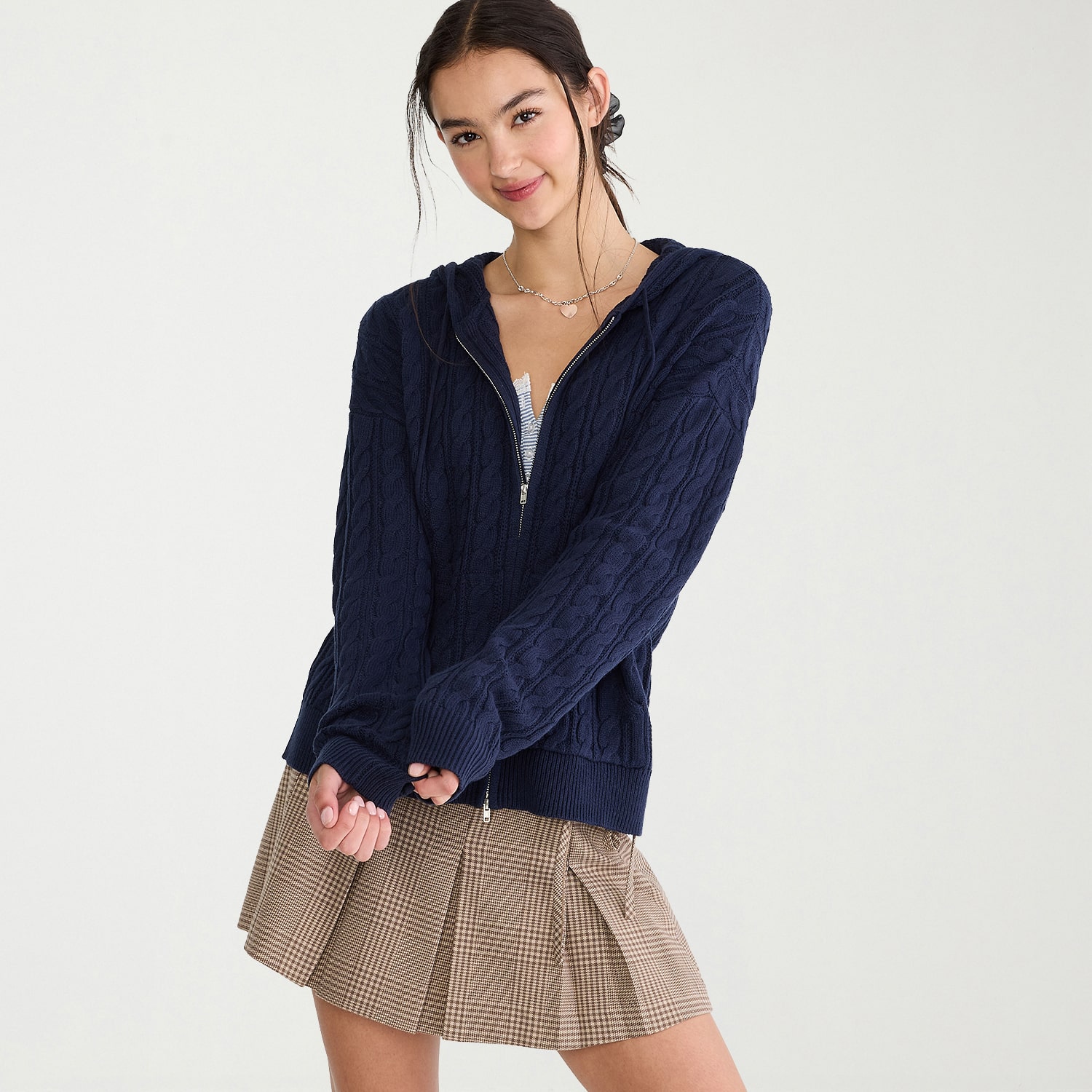 AEROPOSTALE Womens Juniors Long Sleeve Fleece Zipper Hoodie