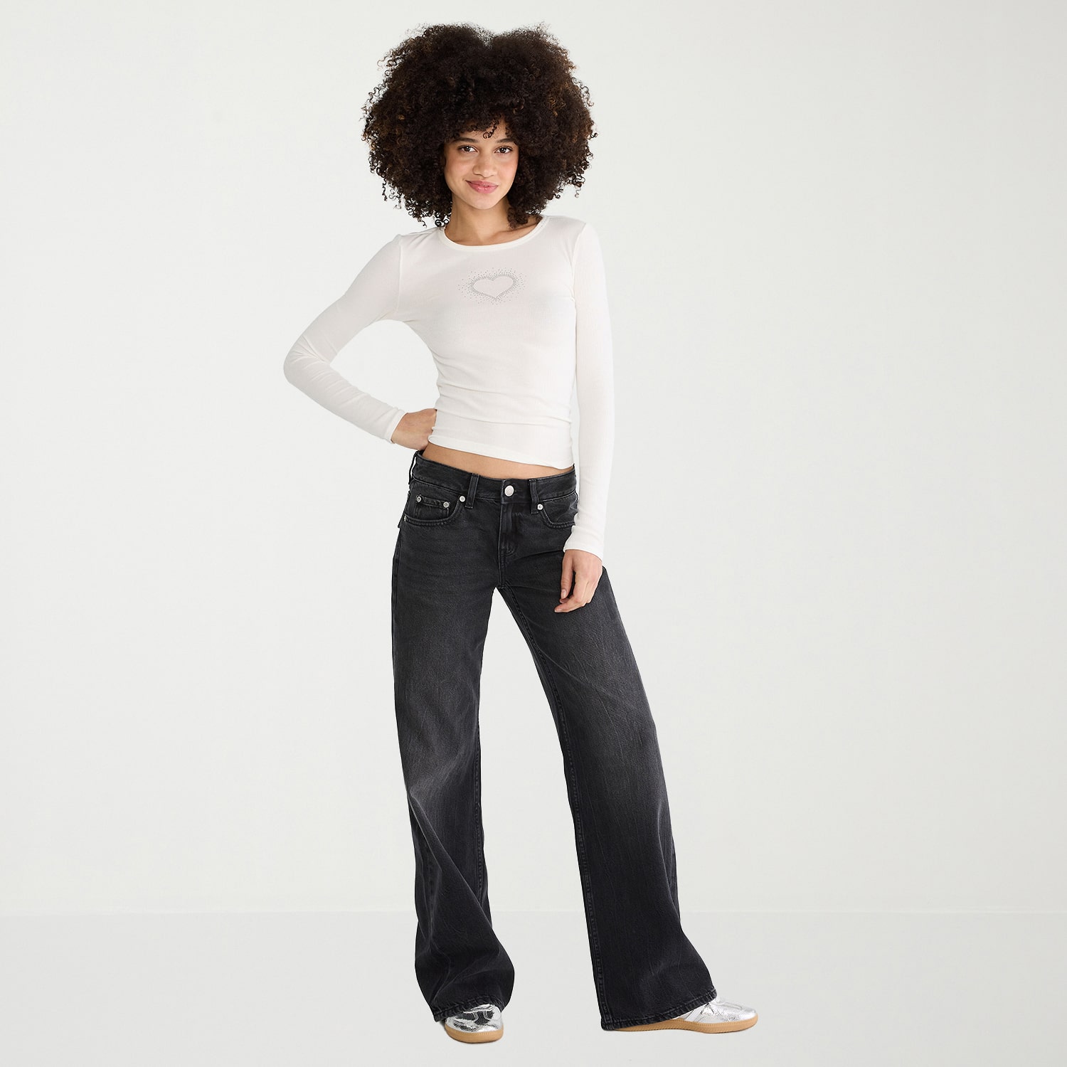 AEROPOSTALE Womens Juniors Low Rise Wide Leg Jean