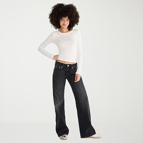 AEROPOSTALE Womens Juniors Low Rise Wide Leg Jean