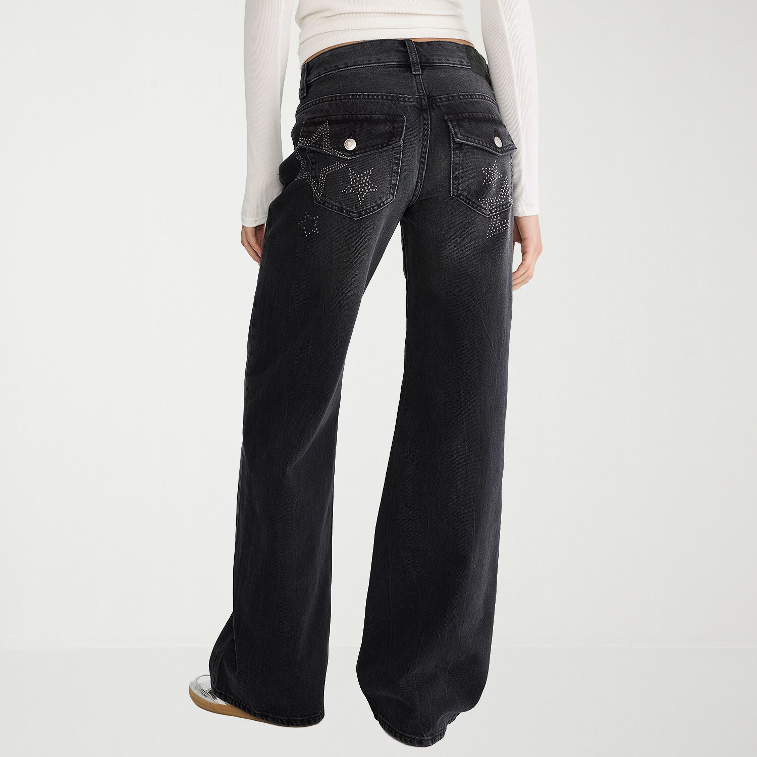 AEROPOSTALE Womens Juniors Low Rise Wide Leg Jean
