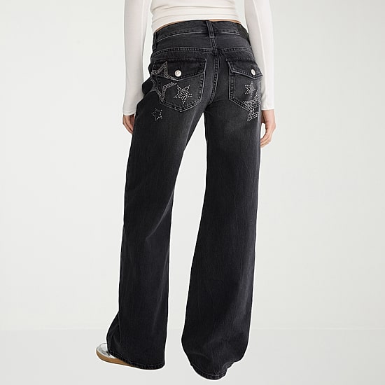 AEROPOSTALE Womens Juniors Low Rise Wide Leg Jean