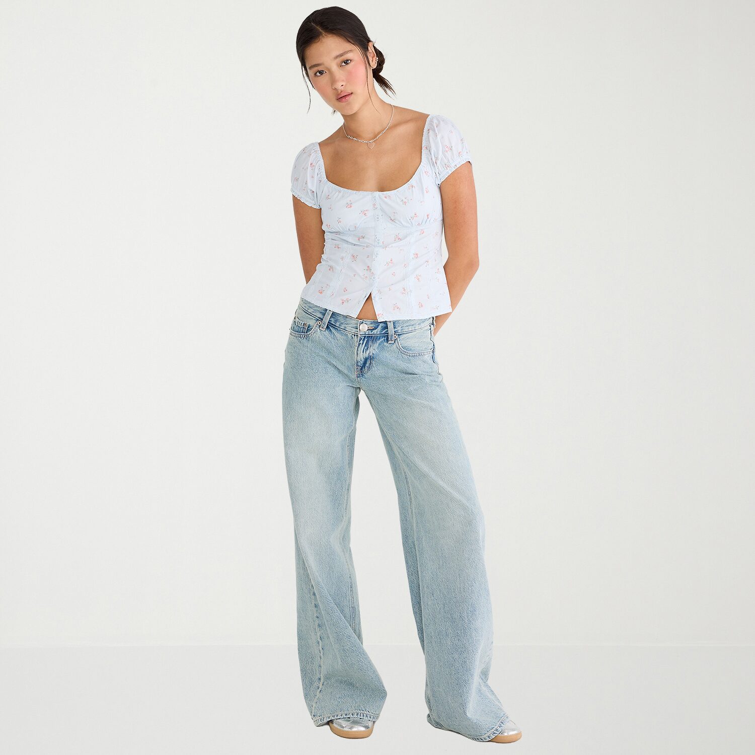 AEROPOSTALE Womens Juniors Square Neck Short Sleeve T-Shirt