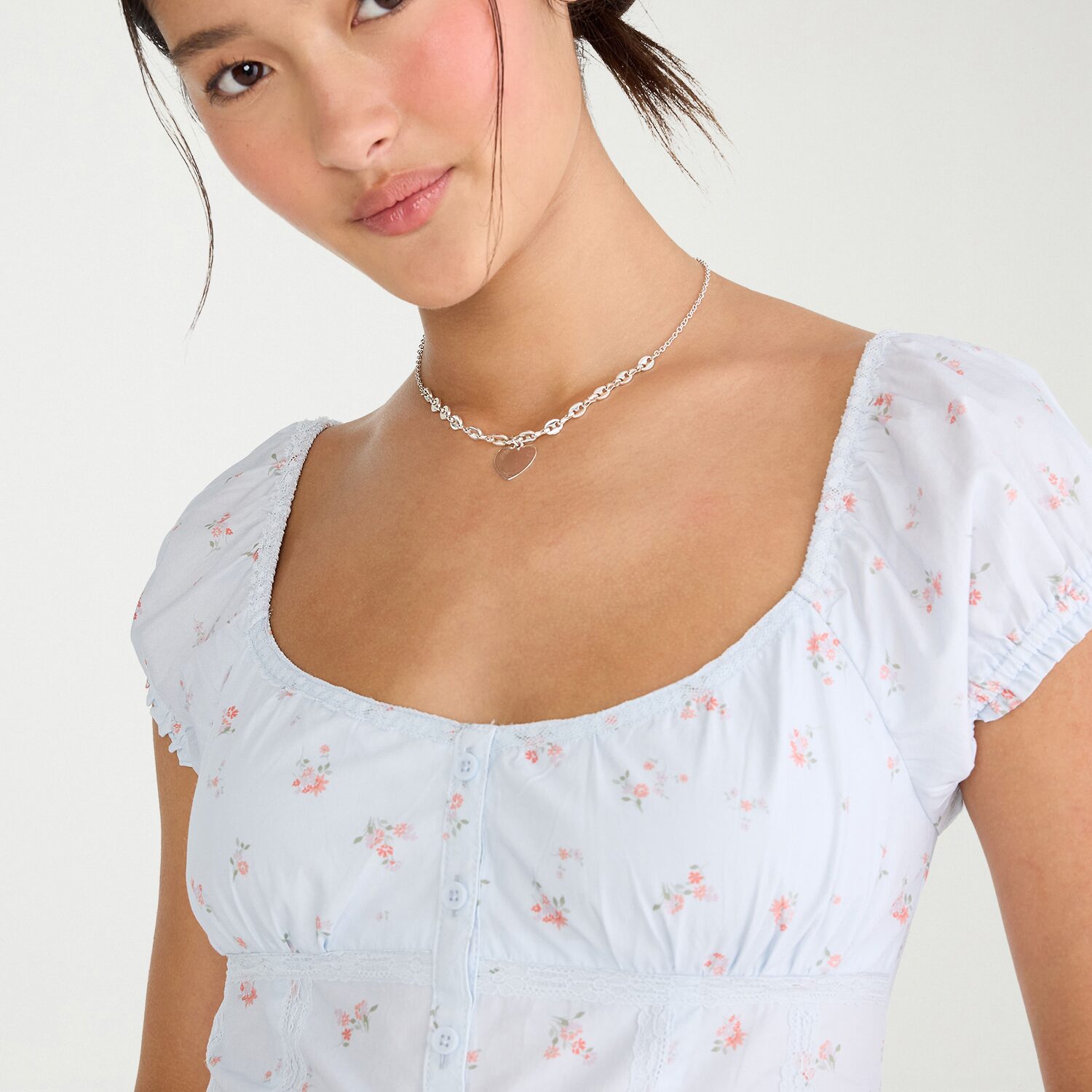 AEROPOSTALE Womens Juniors Square Neck Short Sleeve T-Shirt