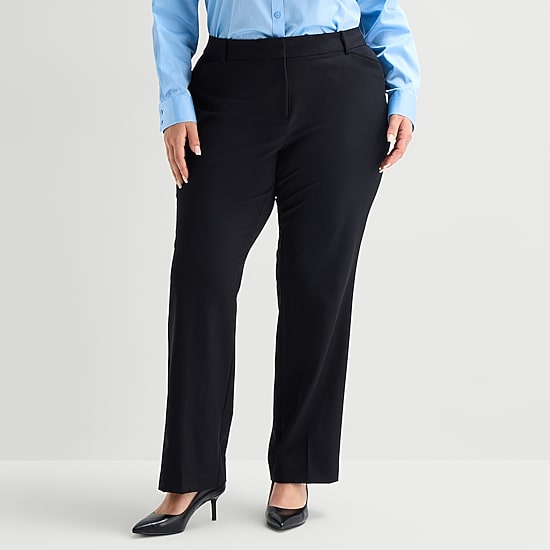 Liz Claiborne Audra Curvy Womens Straight Mid Rise Trouser