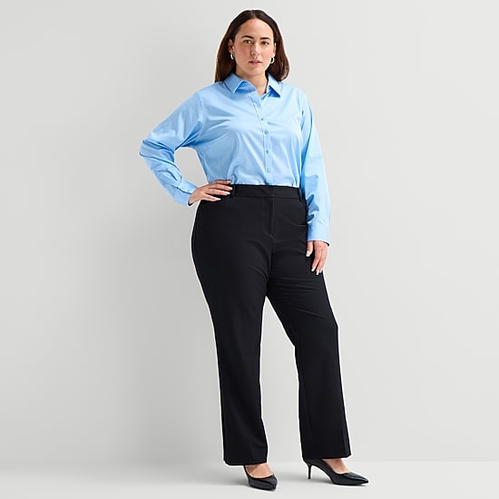 Liz Claiborne Audra Curvy Womens Straight Mid Rise Trouser