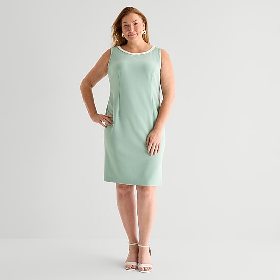 Maya Brooke Womens Plus Jacket Dress