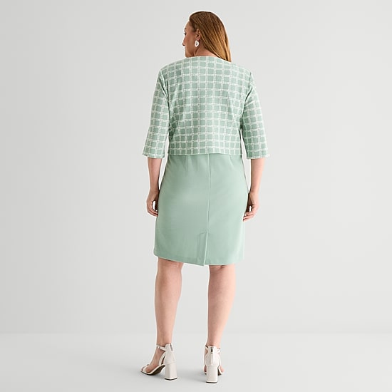 Maya Brooke Womens Plus Jacket Dress