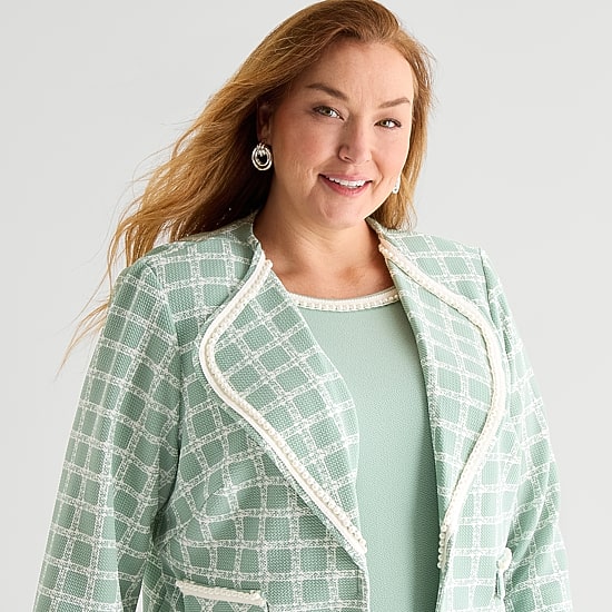 Maya Brooke Womens Plus Jacket Dress