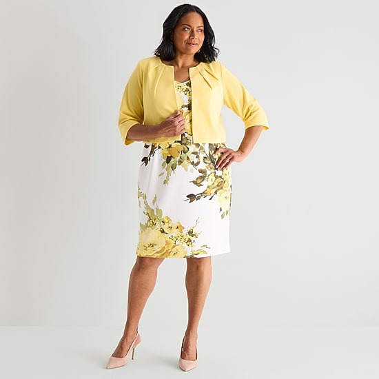jcpenney yellow dress Peyton + Parker Eyelet Size The beloved Geisy dress blooms again in a beautiful new pattern Women's Yellow Dresses by jcpenney
