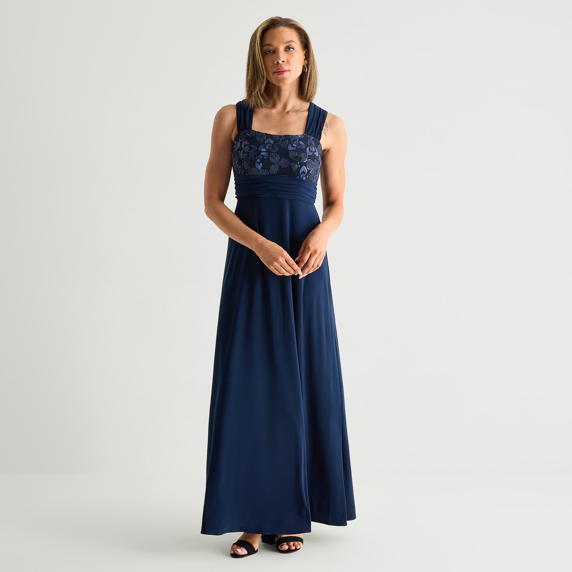 Maya Brooke Womens Embellished Jacket Dress