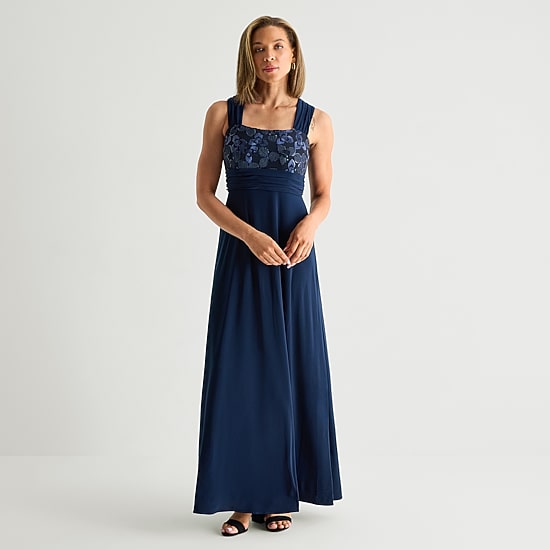 Maya Brooke Womens Embellished Jacket Dress, Color: Navy - JCPenney