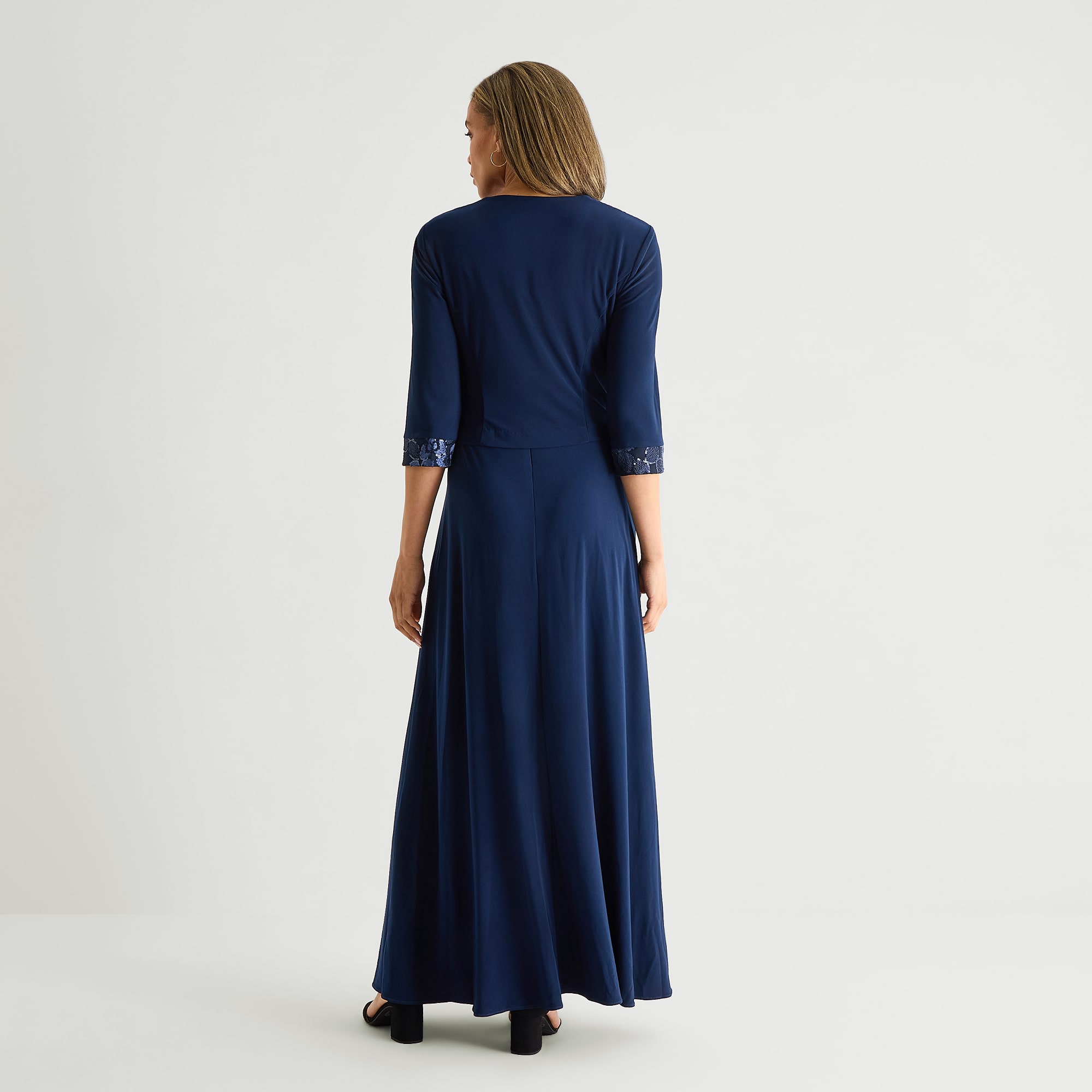 Maya Brooke Womens Embellished Jacket Dress