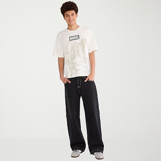 AEROPOSTALE Mens Crew Neck Short Sleeve Regular Fit Spiderman Graphic T-Shirt