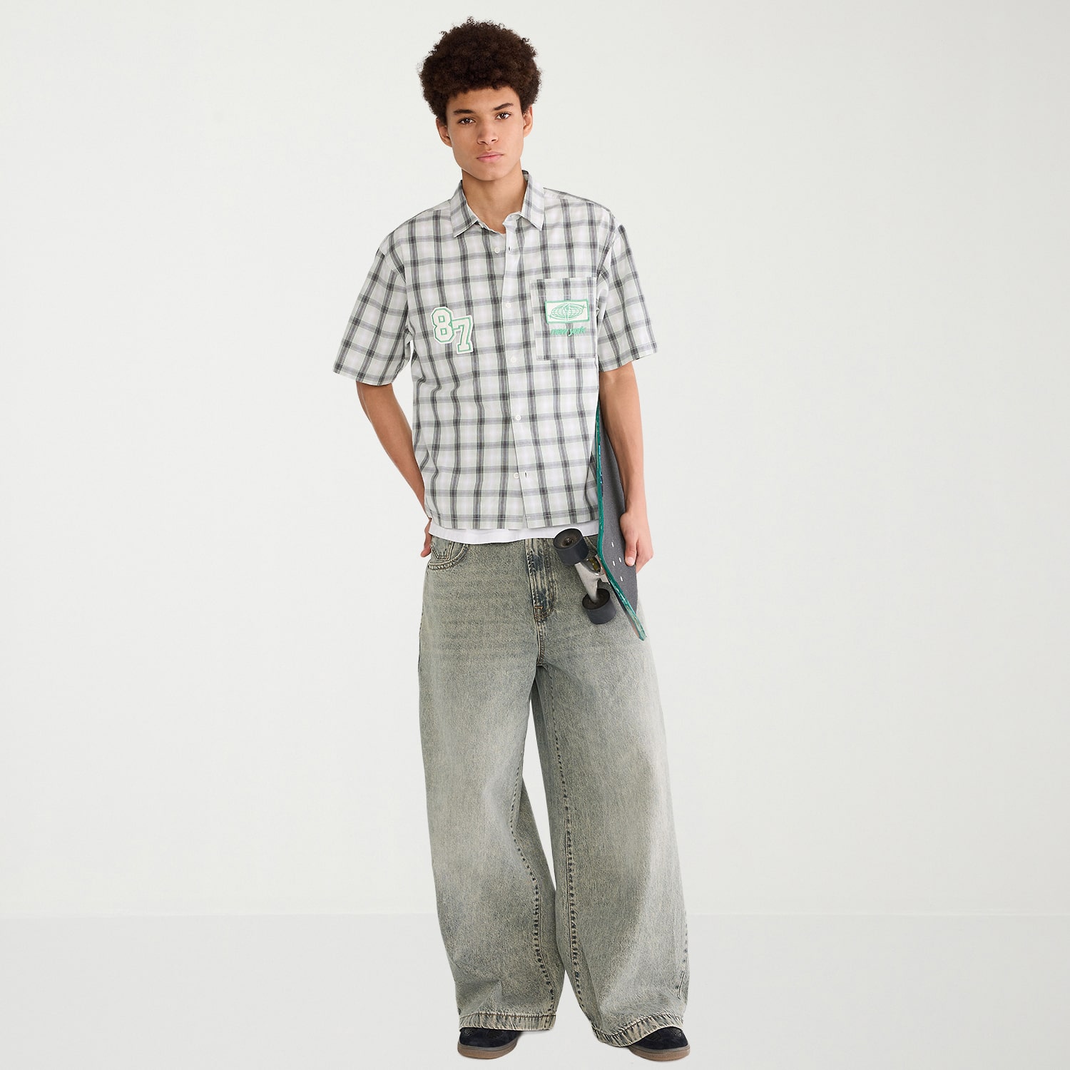 AEROPOSTALE Mens Short Sleeve Boxy Fit Button-Down Shirt