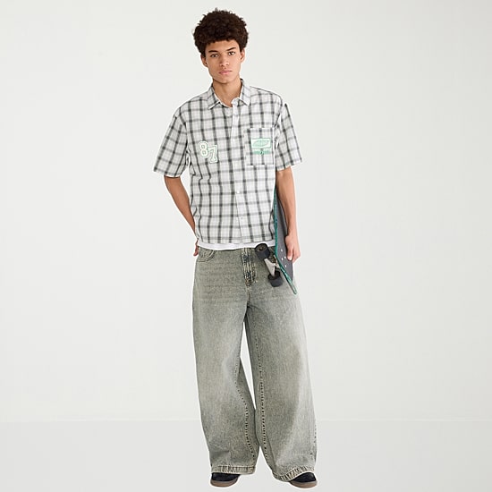 AEROPOSTALE Mens Short Sleeve Boxy Fit Button-Down Shirt