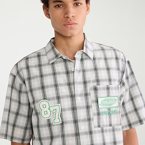 AEROPOSTALE Mens Short Sleeve Boxy Fit Button-Down Shirt