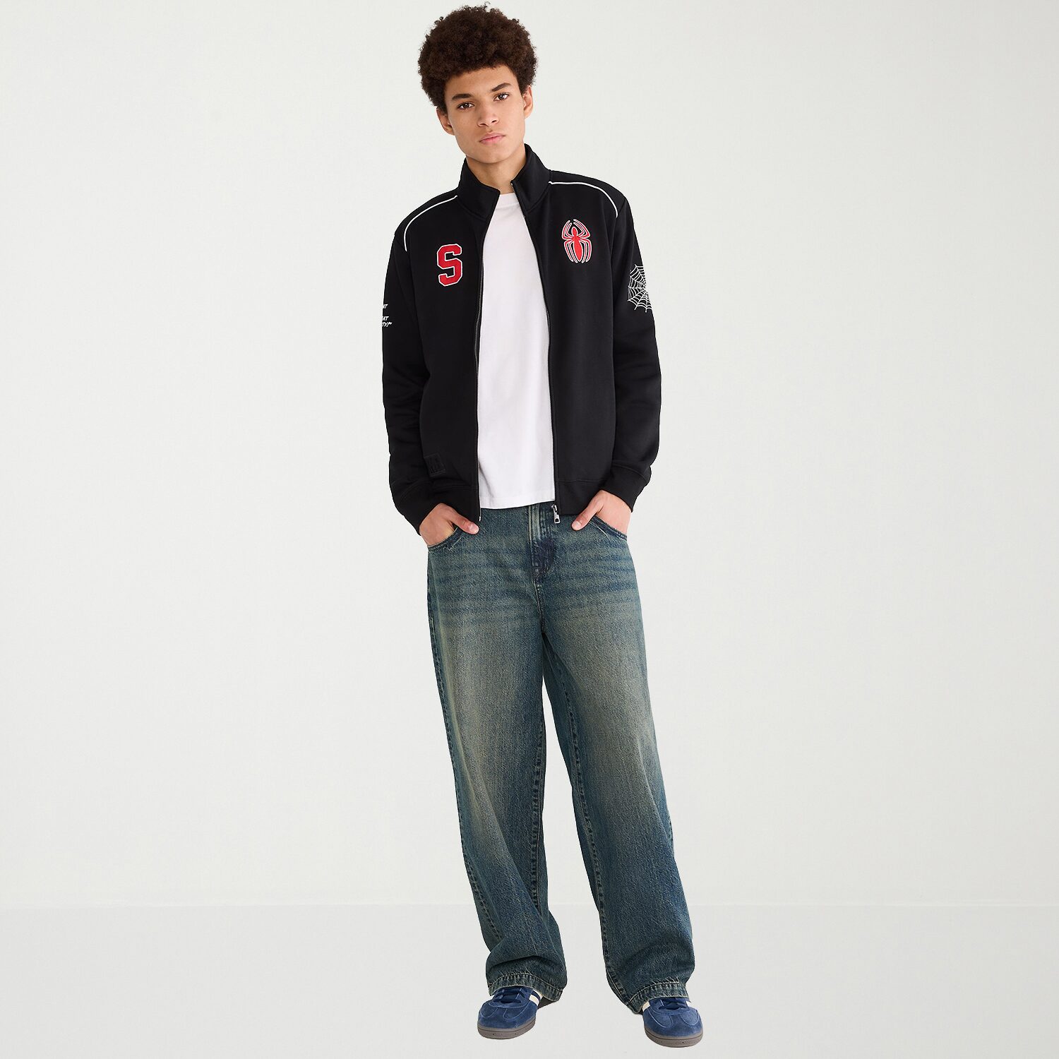 AEROPOSTALE Mens Spiderman Fleece Track Jacket