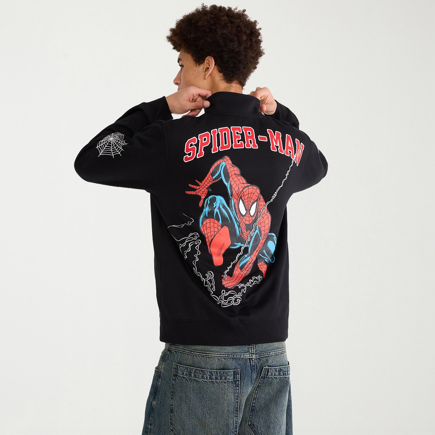 AEROPOSTALE Mens Spiderman Fleece Track Jacket