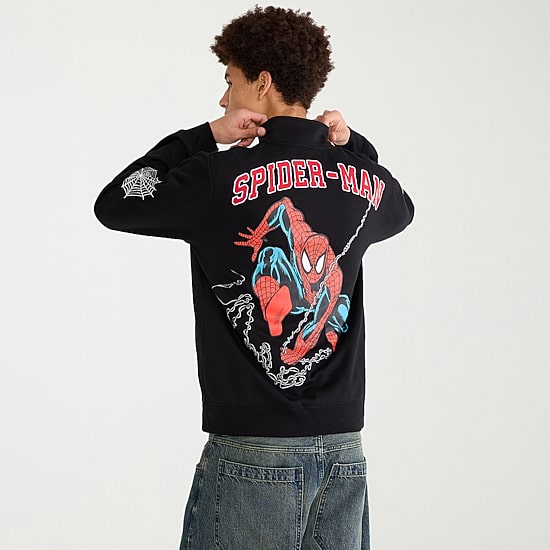 AEROPOSTALE Mens Spiderman Fleece Track Jacket