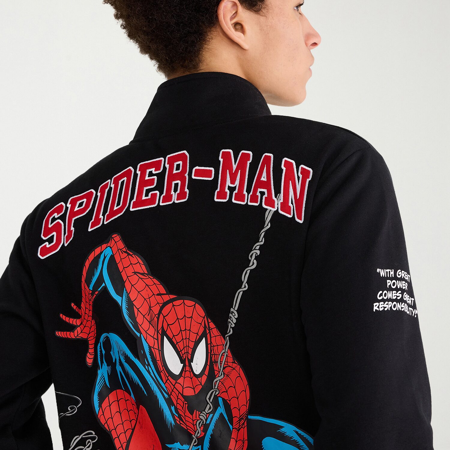 AEROPOSTALE Mens Spiderman Fleece Track Jacket