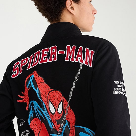 AEROPOSTALE Mens Spiderman Fleece Track Jacket