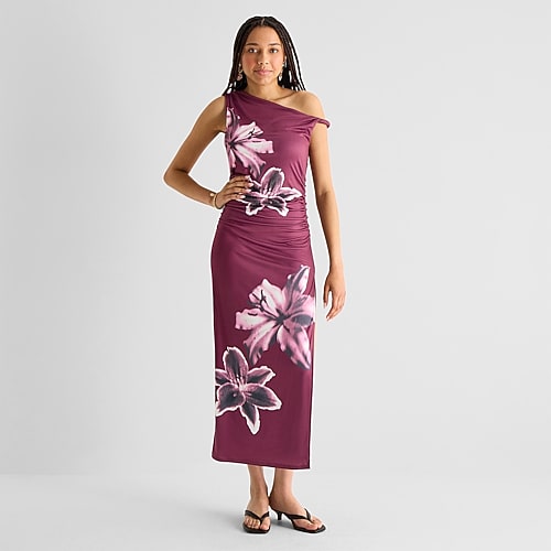Forever 21 Womens High Neck Sleeveless Bodycon Dress In Purple