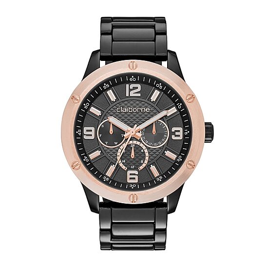 Claiborne® Mens Gunmetal Watch