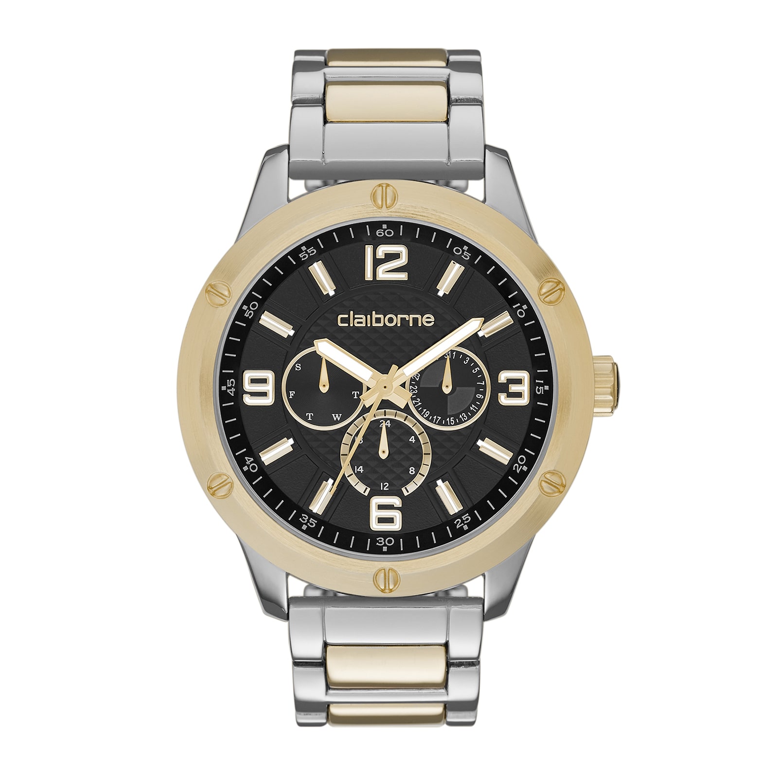 Claiborne® Mens Two-Tone Watch