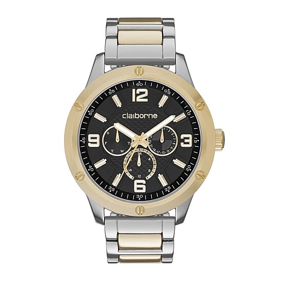 Claiborne® Mens Two-Tone Watch