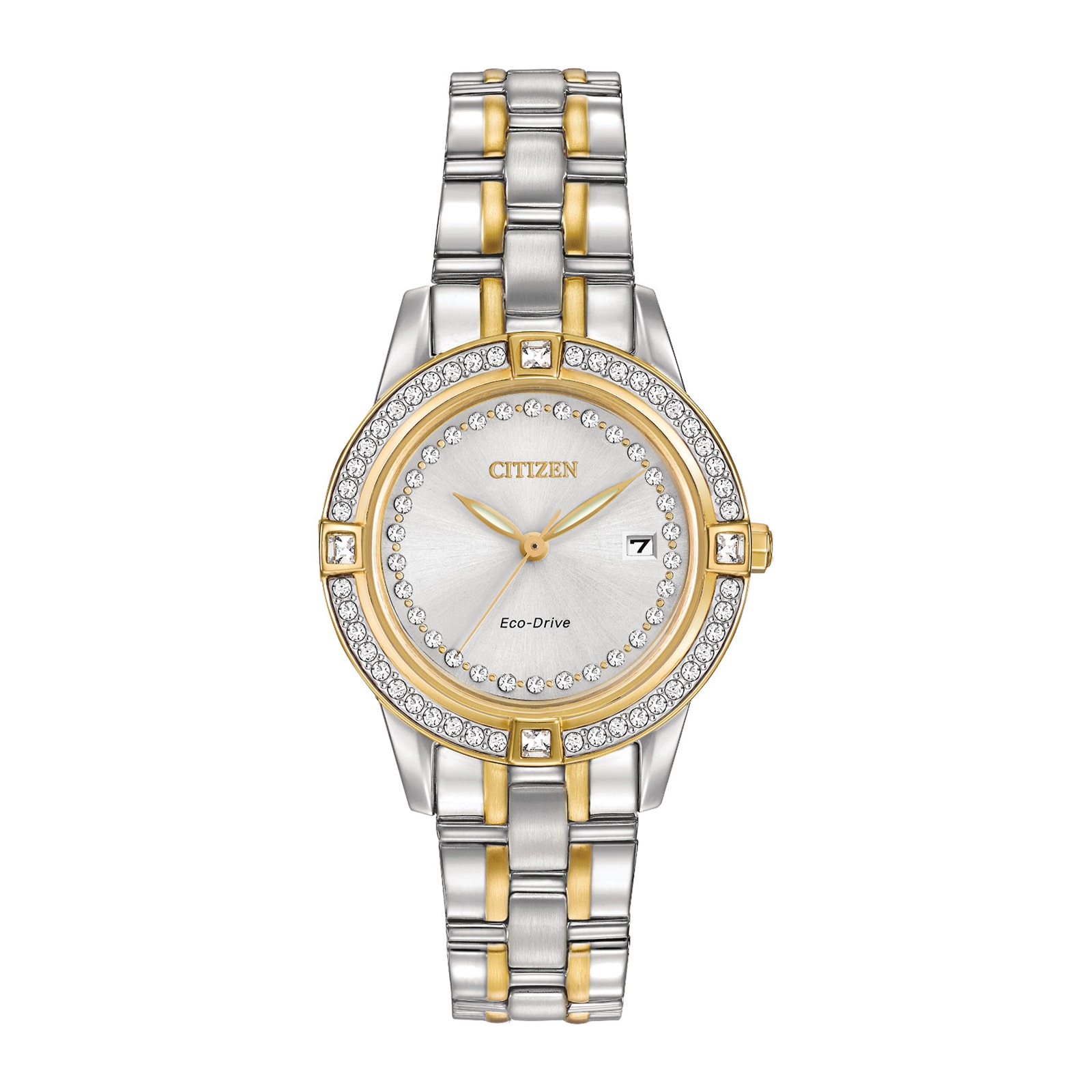 Citizen® Eco-Drive® Silhouette Womens Crystal-Accent Bracelet Watch FE1154-57A