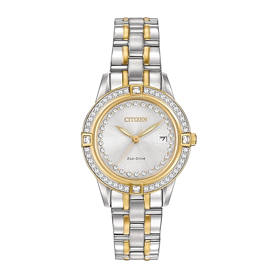 Citizen® Eco-Drive® Silhouette Womens Crystal-Accent Bracelet Watch FE1154-57A