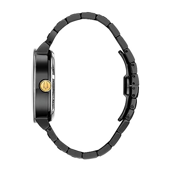 Bulova Modern Futuro Mens Automatic Black Stainless Steel Bracelet Watch 98a203