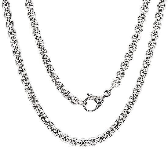 Steeltime Mens 18K Gold Over Stainless Steel Stainless Steel Hypoallergenic 24 Inch Box Chain Necklace