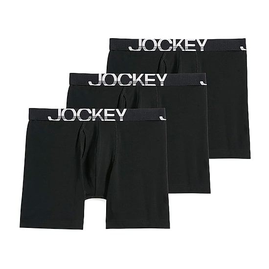Jockey Active Stretch Mens 3 Pack Long Leg Boxer Briefs 8798