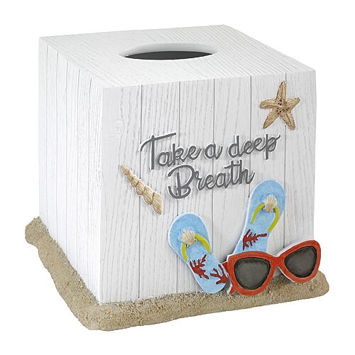 Avanti Beach Mode Flip-Flop Motif Resin Tissue Box Cover - Multi