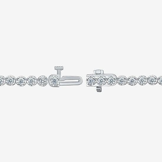 (H-I/ I1) Womens 2 CT. T.W. Lab Grown White Diamond 10K Gold 7.25 Inch Tennis Bracelet