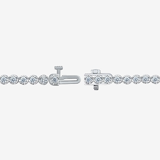 (I1/H-I) Womens 3 CT. T.W. Lab Grown White Diamond 10K Gold 7.25 Inch Tennis Bracelet