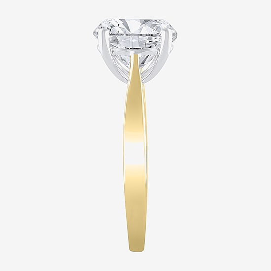 (H-I / Si2) Womens 1 1/2 CT. Lab Grown White Diamond 14K Gold Round Solitaire Engagement Ring