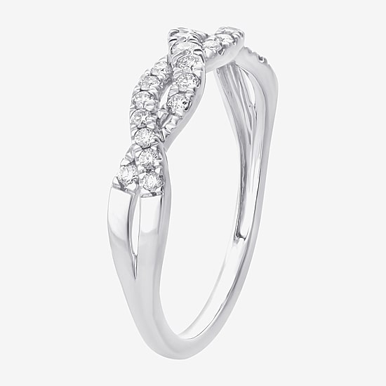 (G / Si2) Womens 1/4 CT. T.W. Lab Grown White Diamond 10K Gold Wedding Band