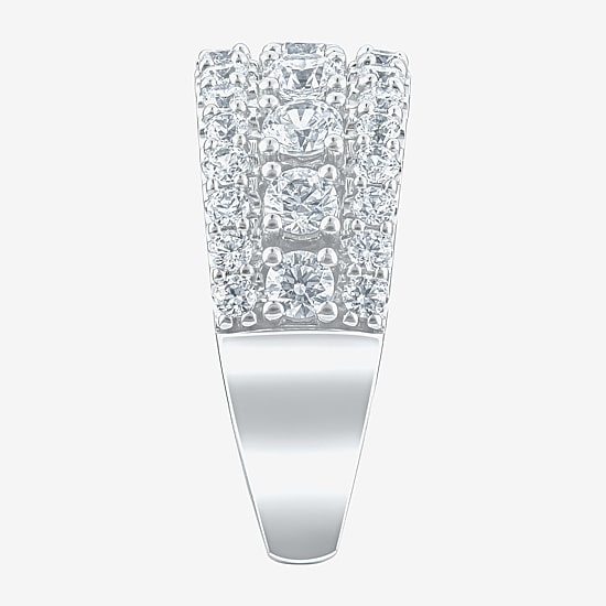 (H-I / I1) Womens 2 CT. T.W. Lab Grown White Diamond 10K Gold Anniversary Band