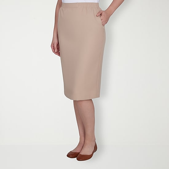Alfred Dunner Classics Womens Mid Rise Pencil Skirt