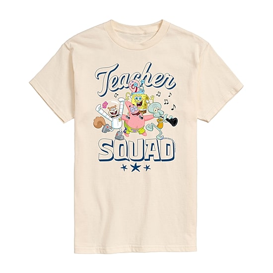 Mens Short Sleeve Spongebob Teacher Squad Graphic T-Shirt